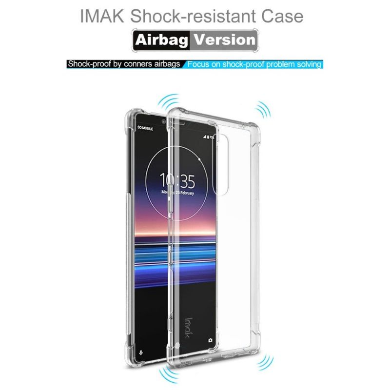 Deksel Til Sony Xperia 1 Gjennomsiktig + Beskyttende Film