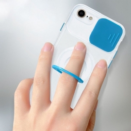 Deksel Til iPhone SE 2022 Gjennomsiktig Med Ring Og Kameradeksel