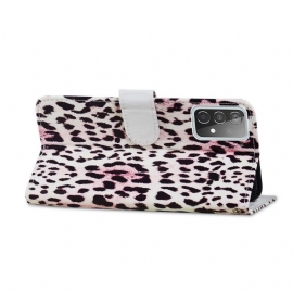 Folio Deksel Til Samsung Galaxy A72 4G / A72 5G Leopardmønster