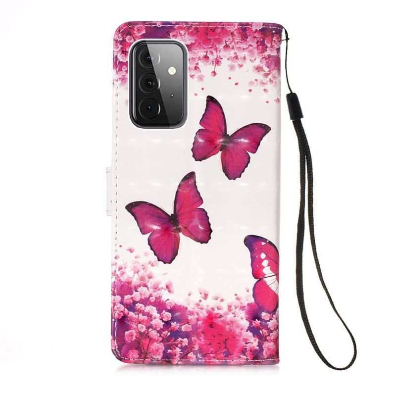 Folio Deksel Til Samsung Galaxy A72 4G / A72 5G Romantiske Sommerfugler