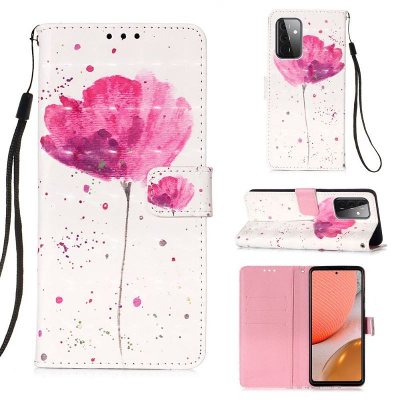 Folio Deksel Til Samsung Galaxy A72 4G / A72 5G Rosa Blomst