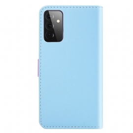 Folio Deksel Til Samsung Galaxy A72 4G / A72 5G Tricolor Kunstskinn