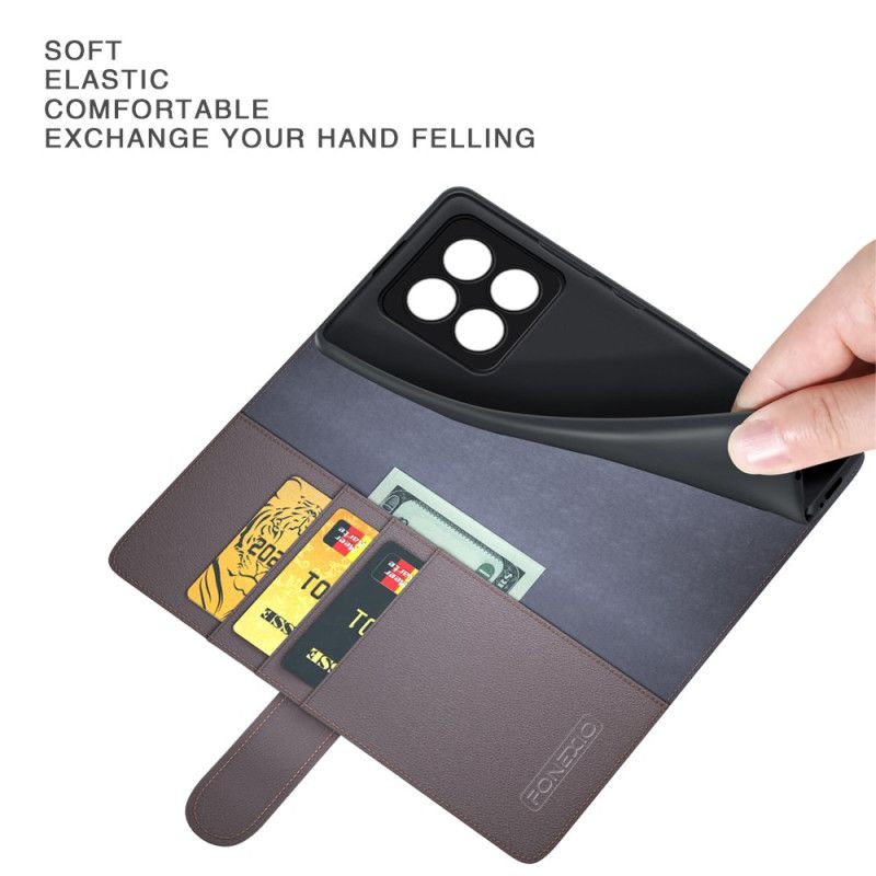 Folio Deksel Til Xiaomi 14 Pro Ekte Skinn