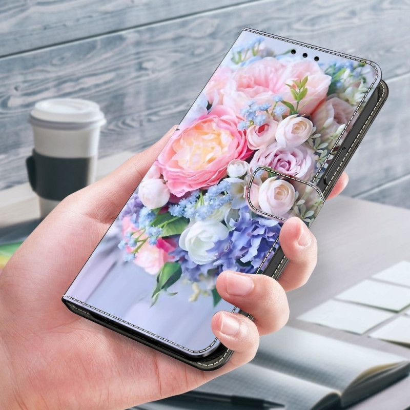 Folio Deksel Xiaomi 14 Pro Fargerike Blomster