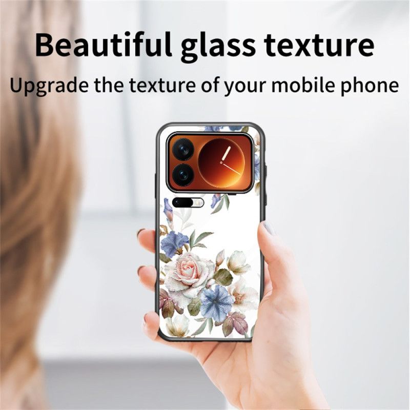 Deksel Xiaomi 17 Pro Max Blomstermønster I Herdet Glass