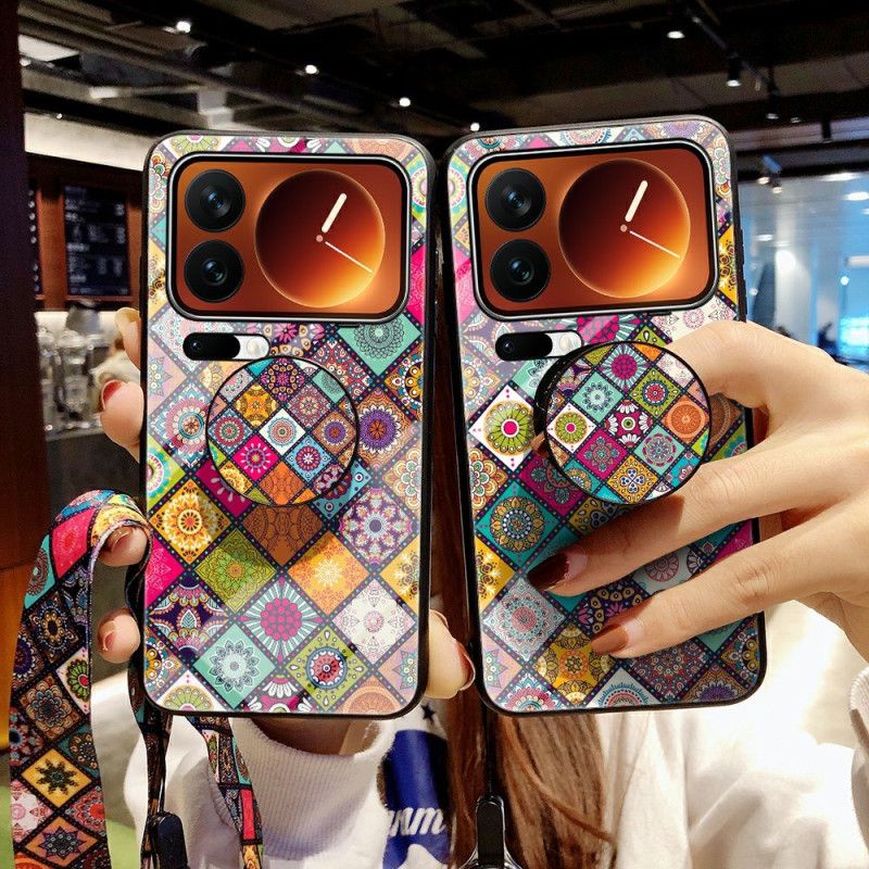 Deksel Xiaomi 17 Pro Max Patchwork-stativ Og Stropp