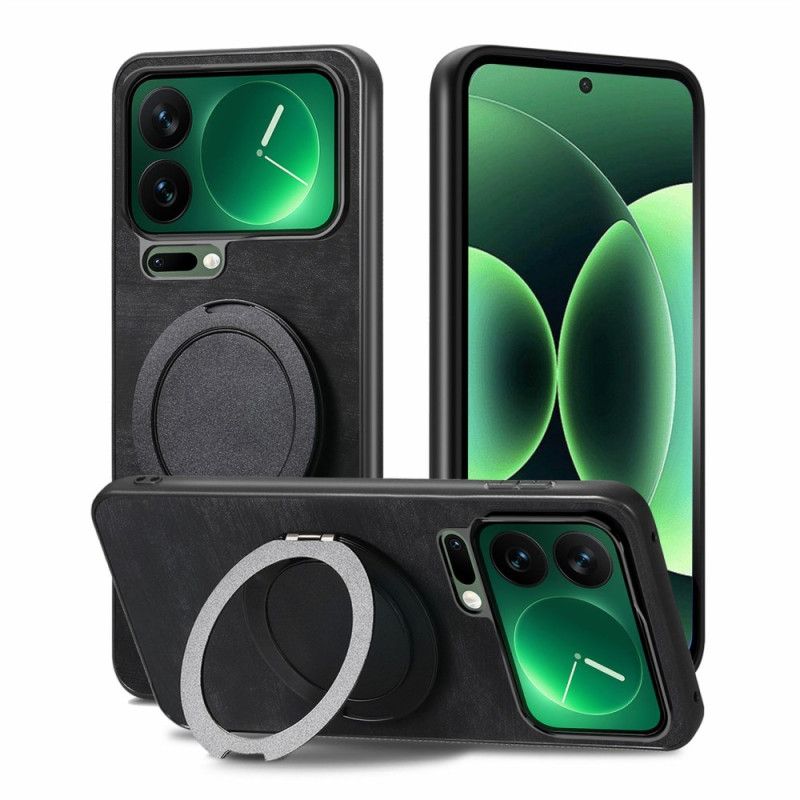 Deksel Xiaomi 17 Pro Max Roterende Stativ Og Retro-lærtekstur