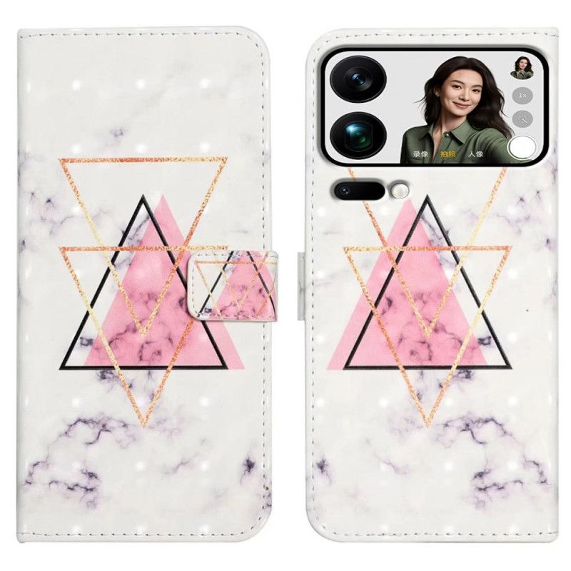 Folio Deksel Xiaomi 17 Pro Max Trekantet Marmor