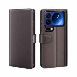 Lærdeksel Folio Deksel Xiaomi 17 Pro Max Mobildeksel Ekte Lær