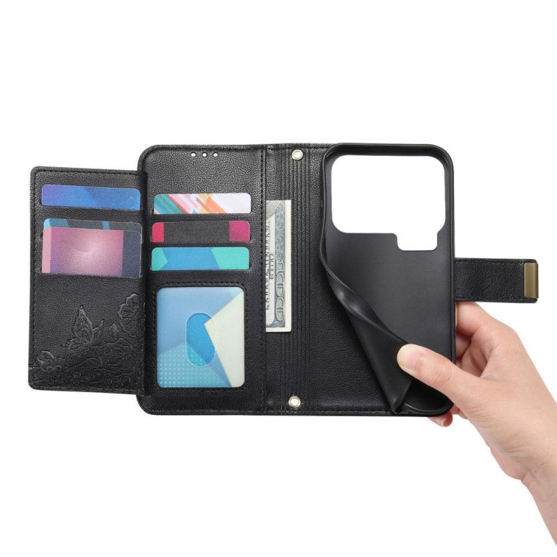 Lærdeksel Folio Deksel Xiaomi 17 Pro Max Mobildeksel Lommebok Med Blomstermønster