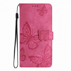 Lærdeksel Folio Deksel Xiaomi 17 Pro Max Sommerfugldesign Med Semsket Skinneffekt