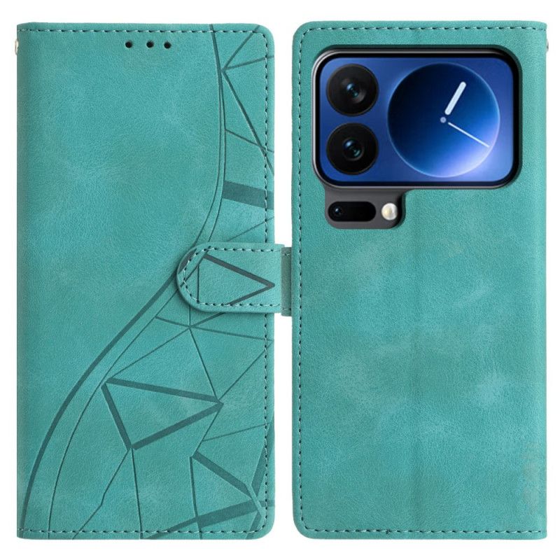 Lærdeksel Folio Deksel Xiaomi 17 Pro Max Trekantmønster