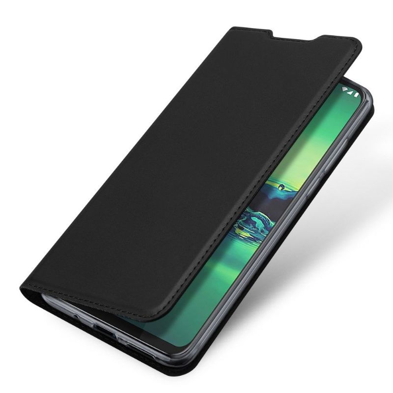 Lærdeksel Til Motorola Moto G8 Plus Originalitet Kortholder Med Satengeffekt