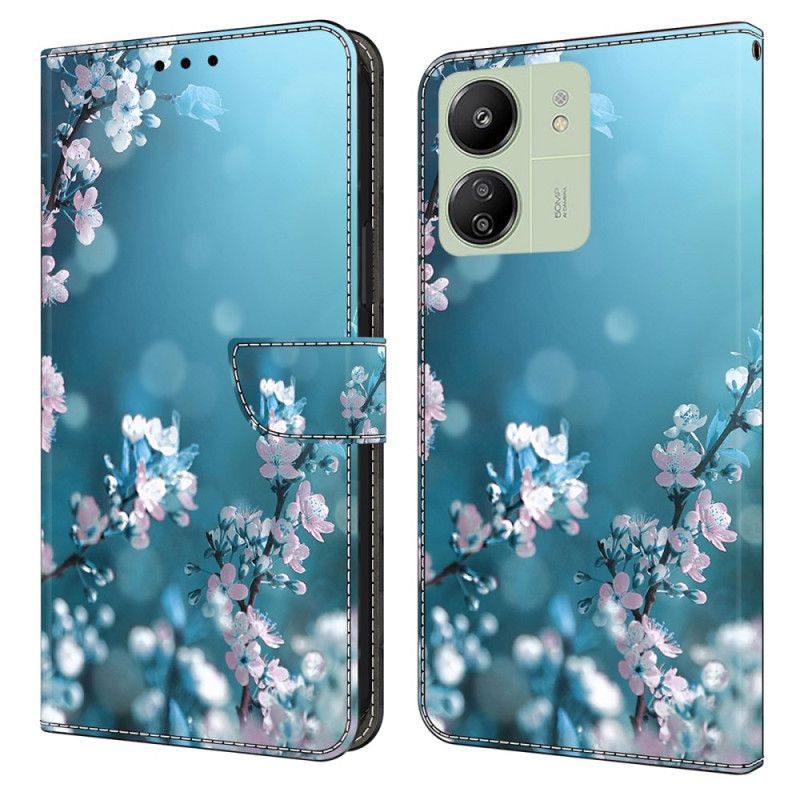 Folio Deksel Poco C65 Plommeblomster Beskyttelse Deksel