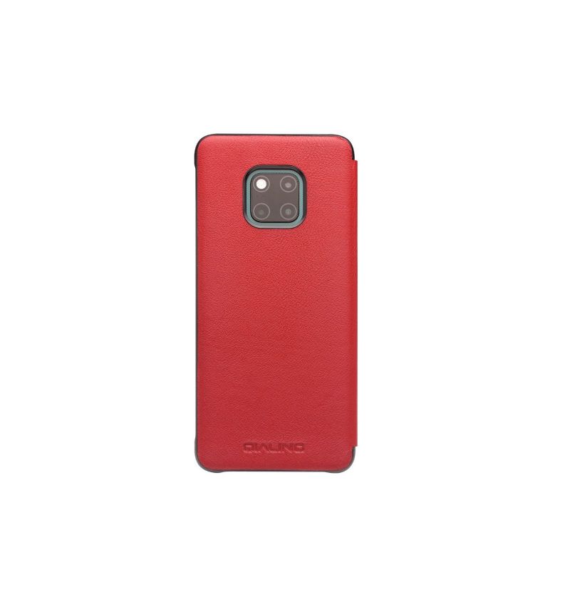 Lærdeksel Til Huawei Mate 20 Pro Originalitet Skinn Med Vindu - Rød
