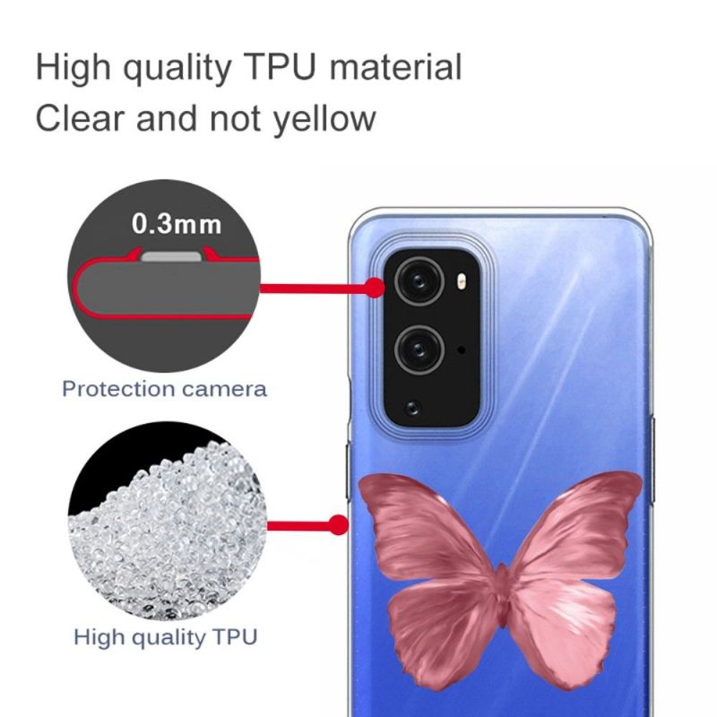 Deksel Til OnePlus 9 Pro Rosa Sommerfugl