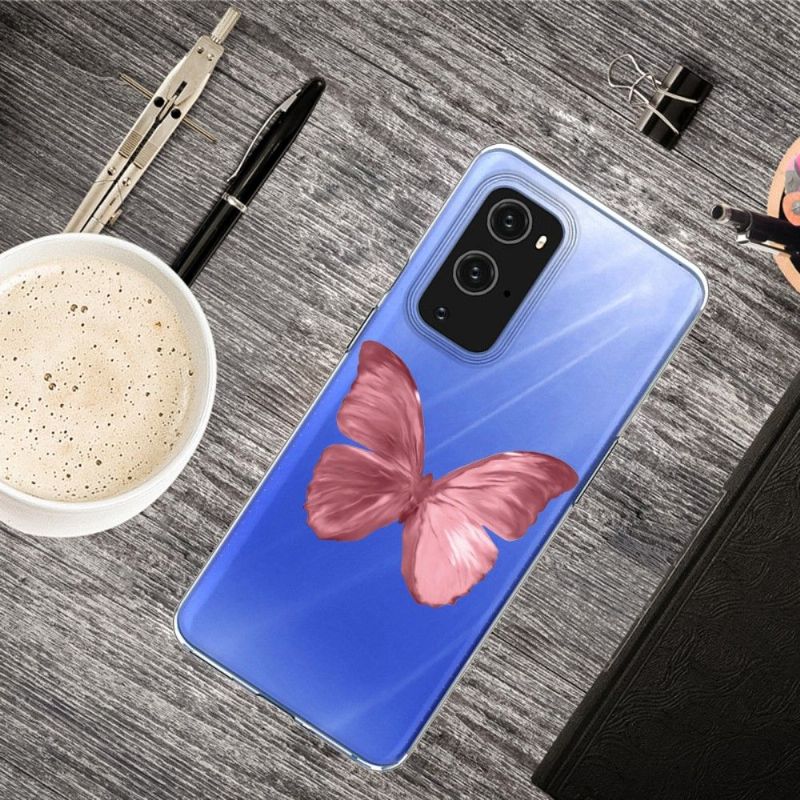 Deksel Til OnePlus 9 Pro Rosa Sommerfugl