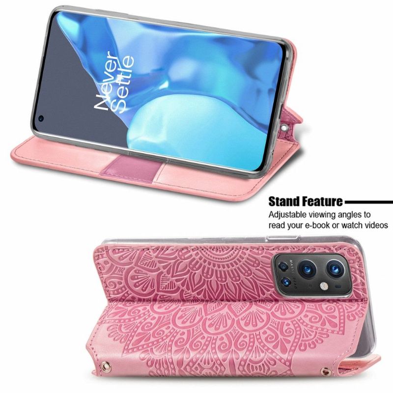 Folio Deksel Til OnePlus 9 Pro Elegant Mandala Skinneffekt
