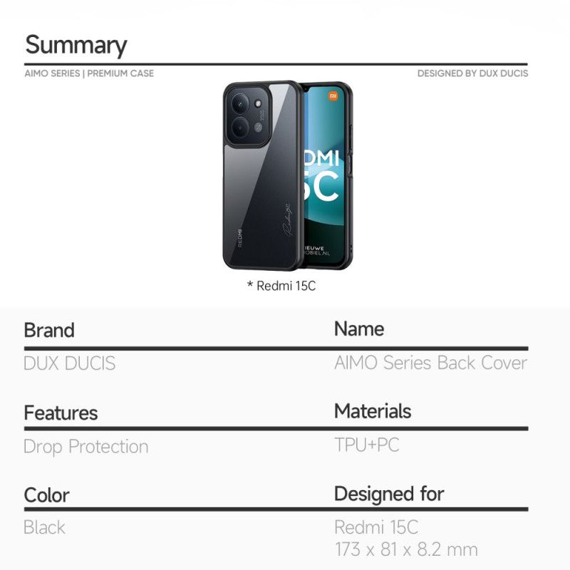 Deksel Til Poco C75 Aimo-serien Dux Ducis