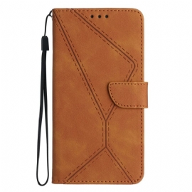 Folio Deksel Poco C75 Linjer Og Striper Beskyttelse Deksel