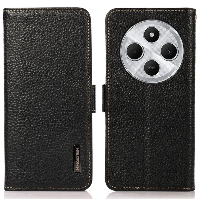 Folio Deksel Poco C75 Litchi-skinn Rfid-blokkering Khazneh Beskyttelse Deksel