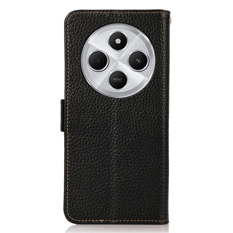 Folio Deksel Poco C75 Litchi-skinn Rfid-blokkering Khazneh Beskyttelse Deksel