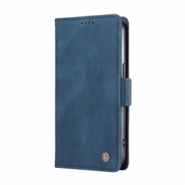 Folio Deksel Poco C75 Semsket Skinneffekt Yikatu Beskyttelse Deksel