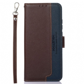 Folio Deksel Til Poco C75 Litchi-tekstur Rfid-blokkerende Khazneh