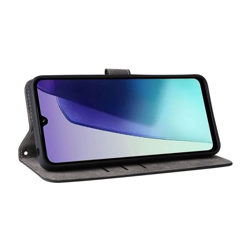 Folio Deksel Til Poco C75 Rfid-blokkering I Semsket Skinneffekt Med Stropp