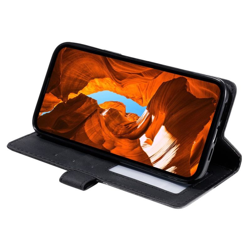 Lærdeksel Folio Deksel Poco C75 Mobildeksel Geometrisk Mønster Med Stropp