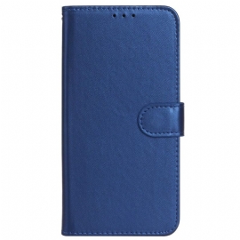 Lærdeksel Folio Deksel Poco C75 Mobildeksel Gullrose-imitasjonsskinnstropp