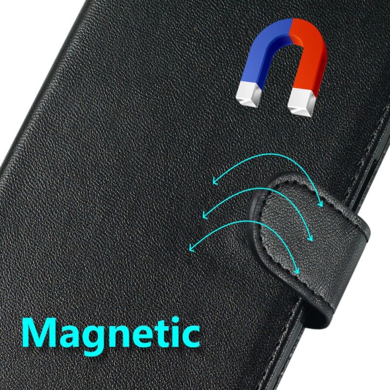 Lærdeksel Folio Deksel Poco C75 Mobildeksel Gullrose-imitasjonsskinnstropp