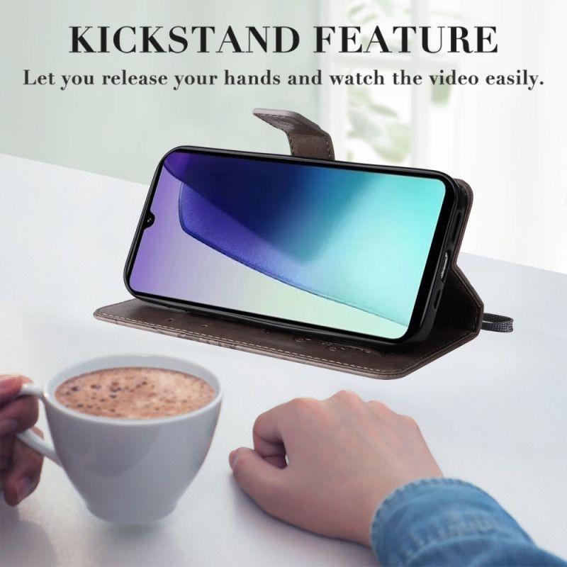 Lærdeksel Folio Deksel Poco C75 Mobildeksel Kjempesommerfugler