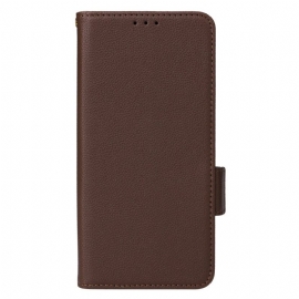 Lærdeksel Folio Deksel Poco C75 Mobildeksel Litchi-tekstur Med Stropp