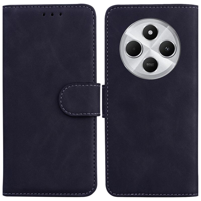 Lærdeksel Folio Deksel Poco C75 Mobildeksel Semsket Skinneffekt