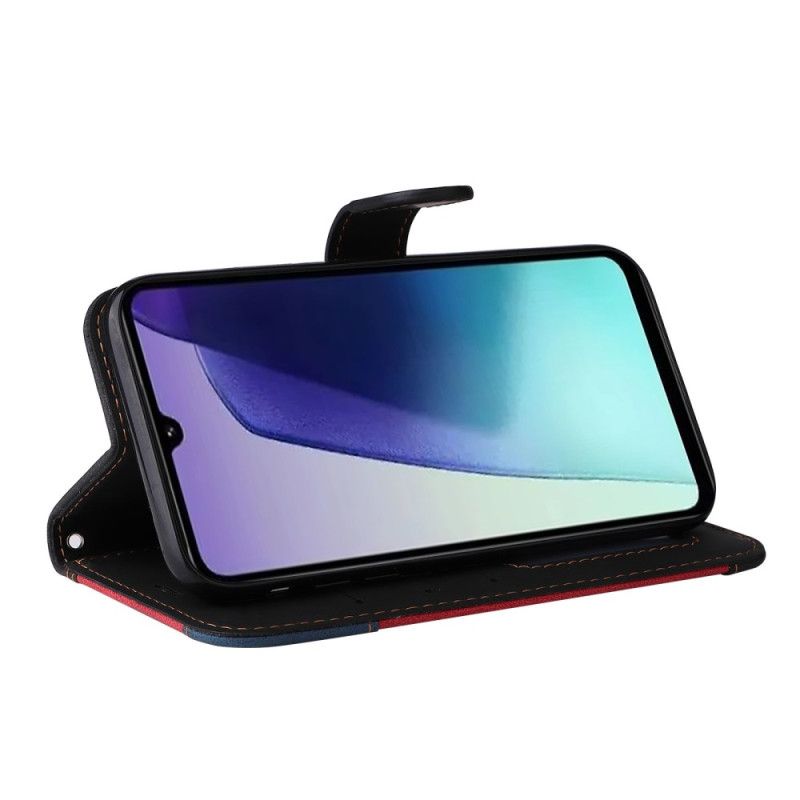 Lærdeksel Folio Deksel Poco C75 Mobildeksel Trifarget