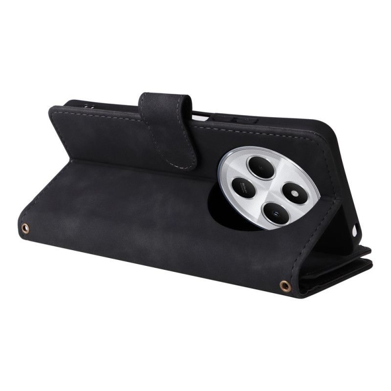 Lærdeksel Folio Deksel Poco C75 Multifunksjonell Lommebok