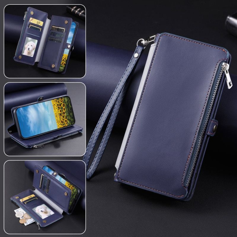 Lærdeksel Folio Deksel Poco C75 Myntpung Med Stropp Og Skulderstropp