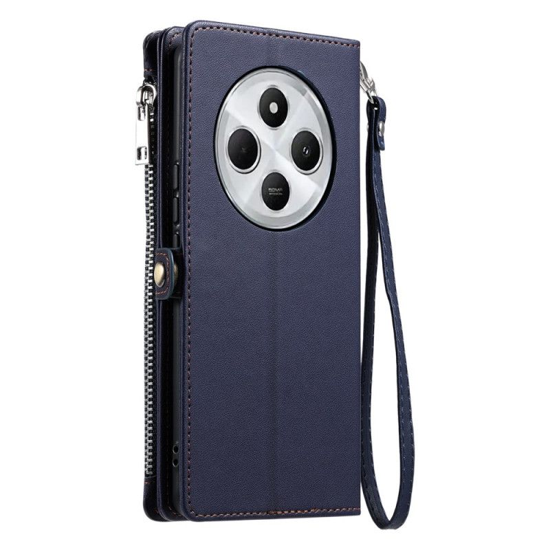 Lærdeksel Folio Deksel Poco C75 Myntpung Med Stropp Og Skulderstropp