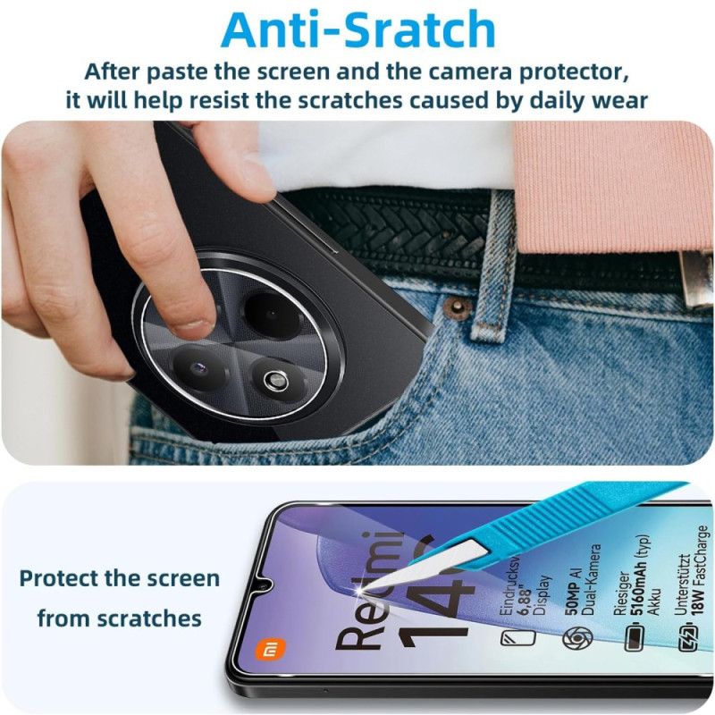 Skjerm- Og Kamerabeskytter I Herdet Glass For Xiaomi Redmi 14c / Poco C75