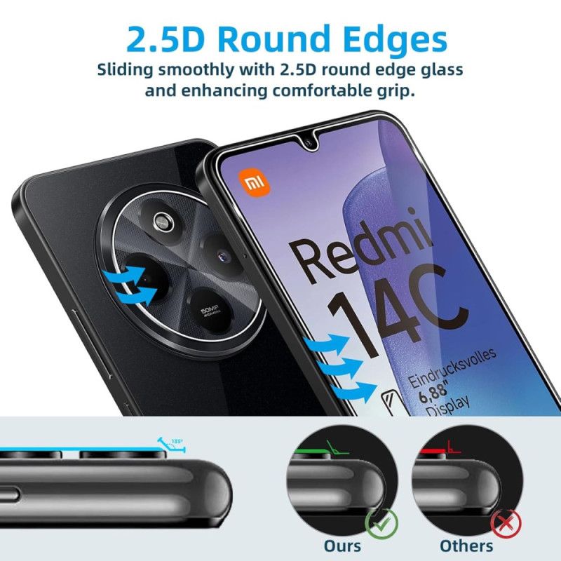 Skjerm- Og Kamerabeskytter I Herdet Glass For Xiaomi Redmi 14c / Poco C75