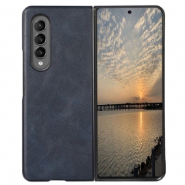 Deksel Til Samsung Galaxy Z Fold 4 Klassisk Kunstskinntekstur