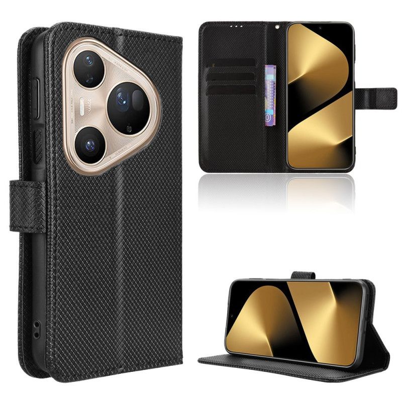 Folio Deksel Til Huawei Pura 80 Pro Diamanttekstur