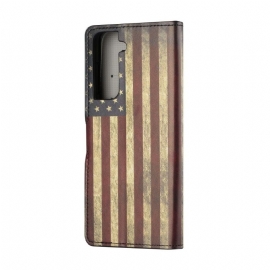 Folio Deksel Til Samsung Galaxy S21 5G Anti-fall Vintage Amerikansk Flagg