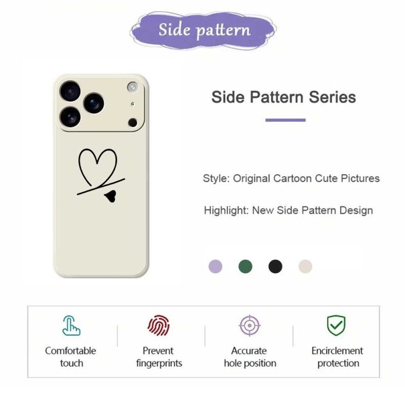 Deksel iPhone 17 Pro Flytende Silikonhjerte