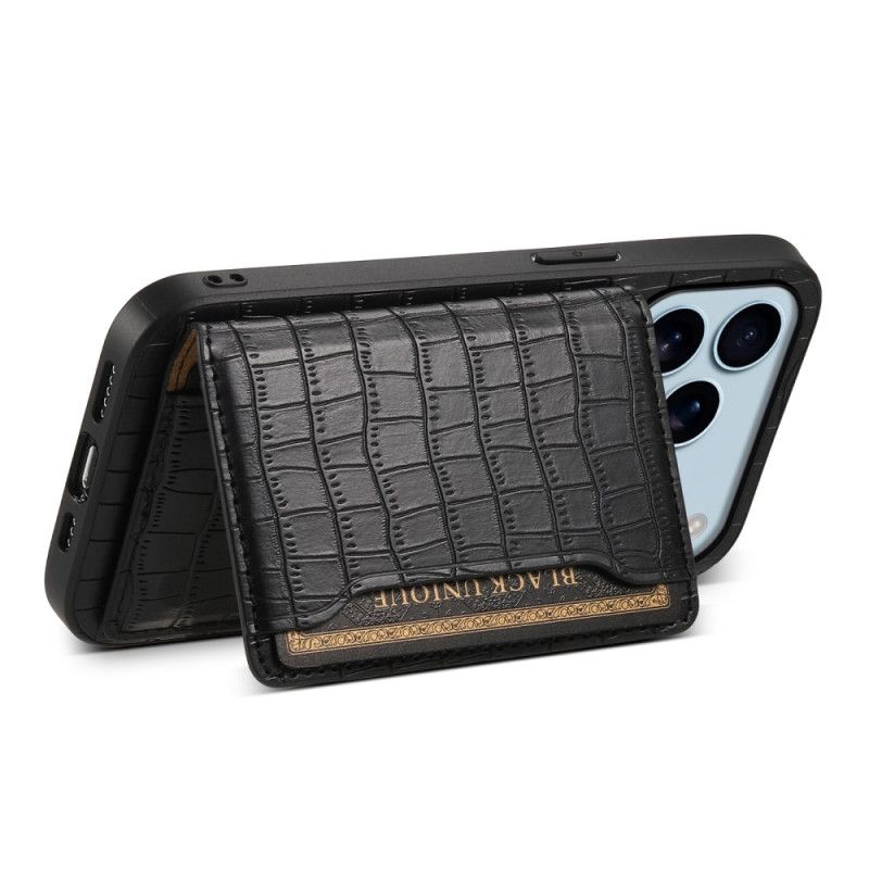 Deksel iPhone 17 Pro Kortholder I Krokodilleeffekt Beskyttelse Deksel