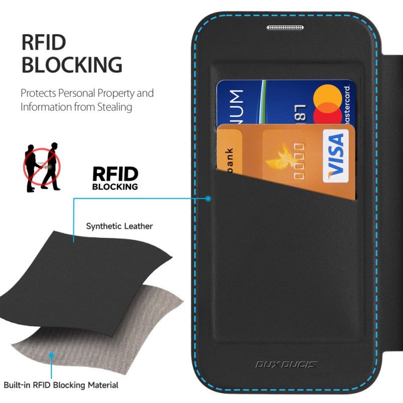 Folio Deksel Lær iPhone 17 Pro Dux Ducis X Pro-seriens Deksel