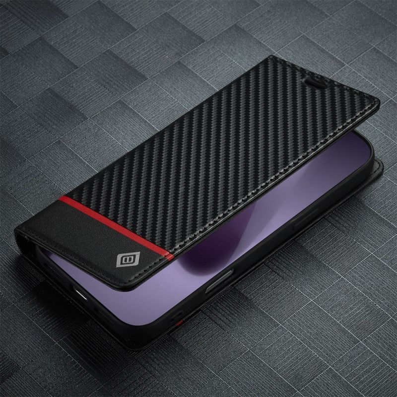 Folio Deksel Lær iPhone 17 Pro Mobildeksel Lc.imeeke Karbonfiber