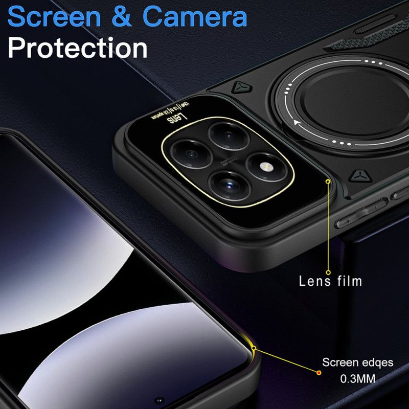 Deksel Xiaomi Redmi Note 14 Pro 4g Mobildeksel Magnetisk Roterende Stativ