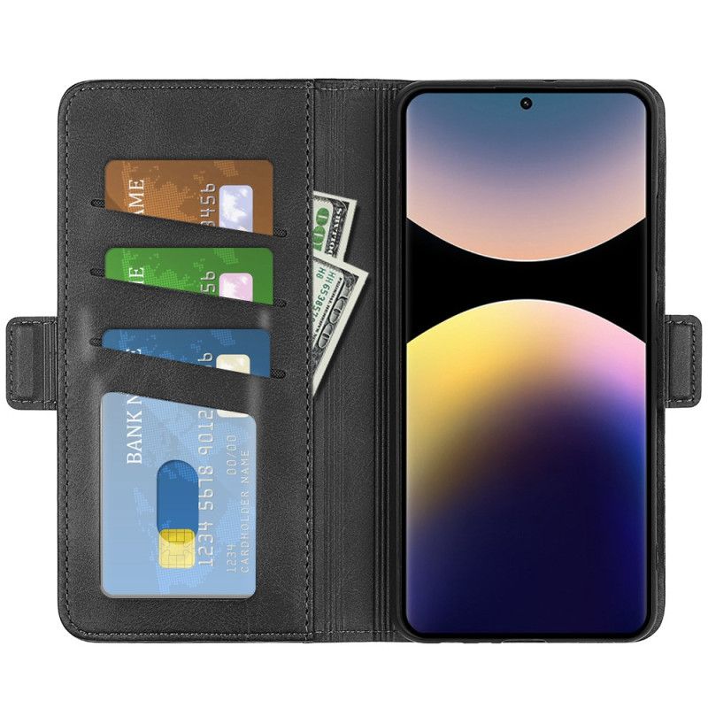 Folio Deksel Til Xiaomi Redmi Note 14 Pro 4g Dobbel Lås